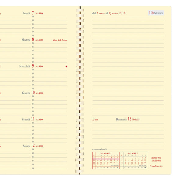 AGENDA QUO VADIS SETTIMANALE 8,8x17 ITALNOTE S IMPALA NERO