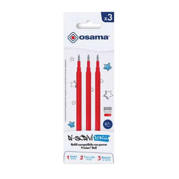 Refill “Riscrivi” per Penna Cancellabile Frixion 0,7 mm – Blister 3 Pz. | Osama