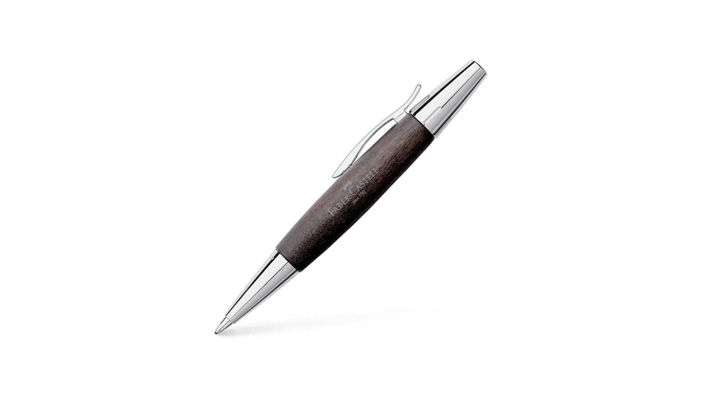 PENNA SFERA FABER CASTELL E MOTION CHROME WOOD NERO
