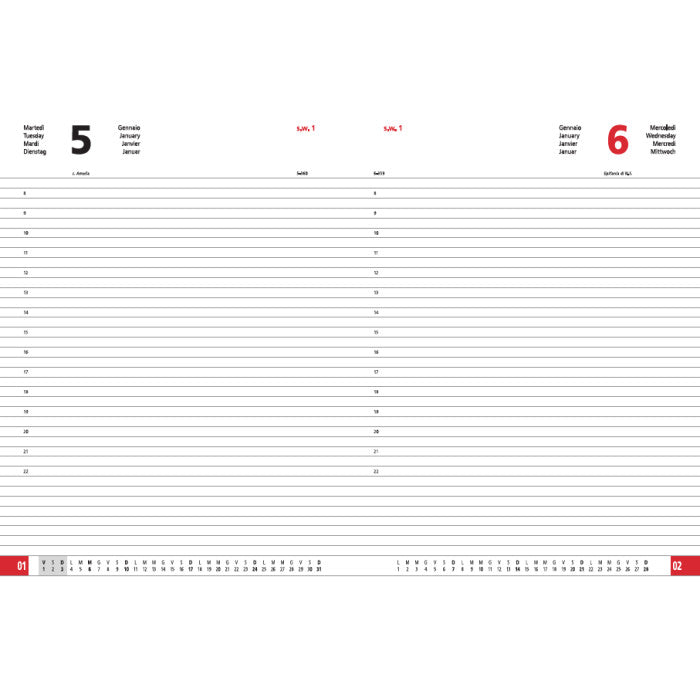 Agenda giornaliera A4 21x30 S/D separati Alfa 2027 – Intempo