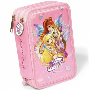 Astuccio 3 zip con corredo Winx