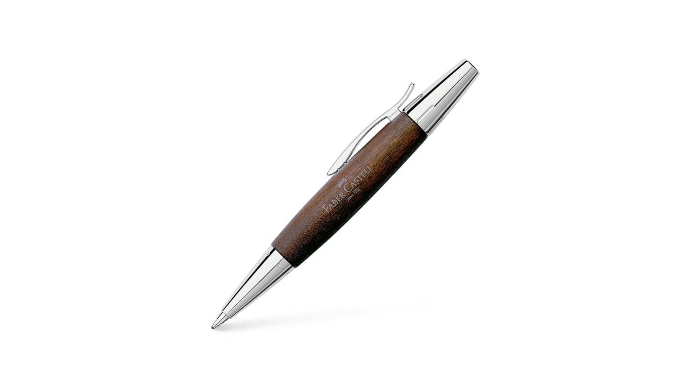 PENNA SFERA FABER CASTELL E MOTION CHROME WOOD MOKA