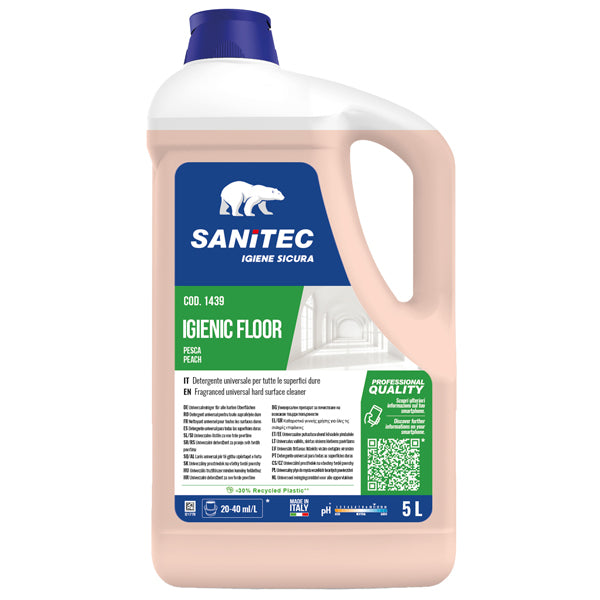 DETERGENTE SANITEC PAVIMENTI IGIENIC FLOOR PESCA/GELSOMINO TANICA 5 LT