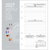 Ricambio organizer settimanale 9,5x17 carta bianca 2027 Intempo