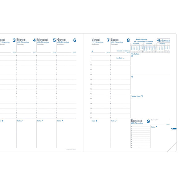 AGENDA QUO VADIS SETTIMANALE 18X24 TRINOTE IMPALA 2026