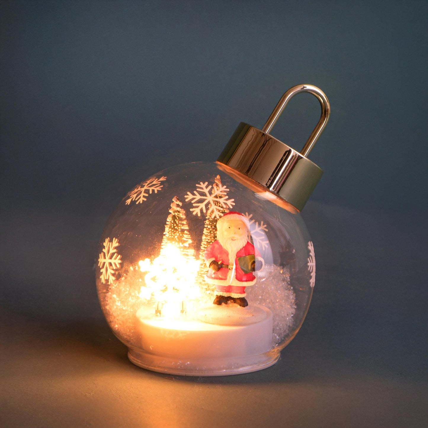 Sfera Babbo Natale da appoggio con LED, diametro 12 cm – Bianchi Dino