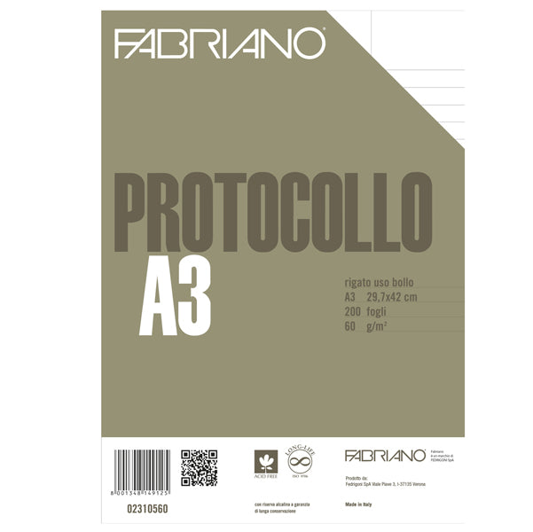 CARTOTECNICA- COD 02710560- FOGLI PROTOCOLLO A4 CF.200 PZ.