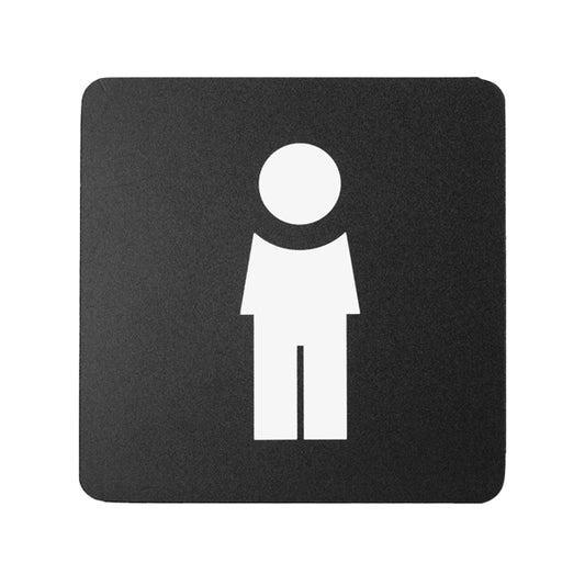 Pittogramma Adesivo Toilette Uomo 16x16 cm PVC Nero/Bianco | Stilcasa
