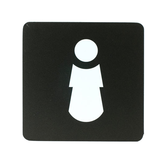Pittogramma Adesivo Toilette Donna 16x16 cm PVC Nero/Bianco | Stilcasa