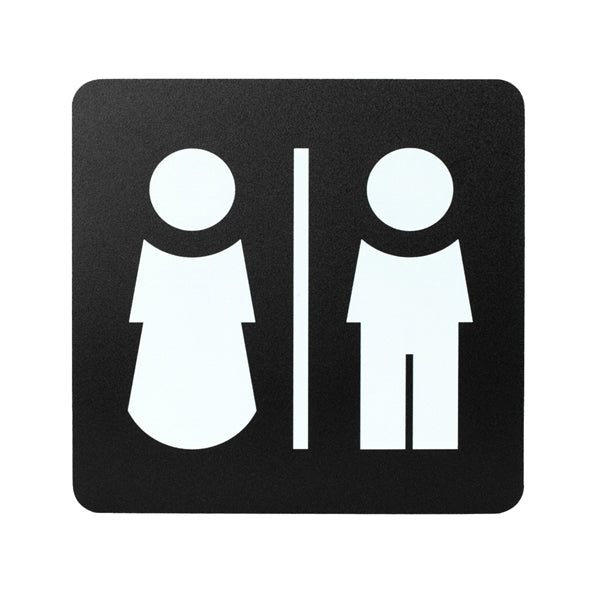 Pittogramma Adesivo Toilette Uomo/Donna 16x16 cm PVC Nero/Bianco | Stilcasa