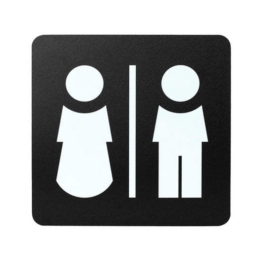 Pittogramma Adesivo Toilette Uomo/Donna 16x16 cm PVC Nero/Bianco | Stilcasa