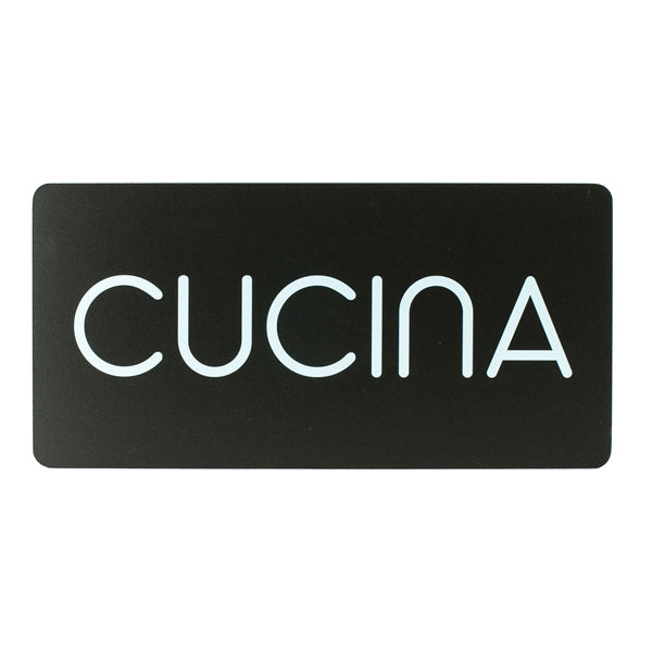Pittogramma Adesivo Cucina 32,5x16 cm PVC Nero/Bianco | Stilcasa