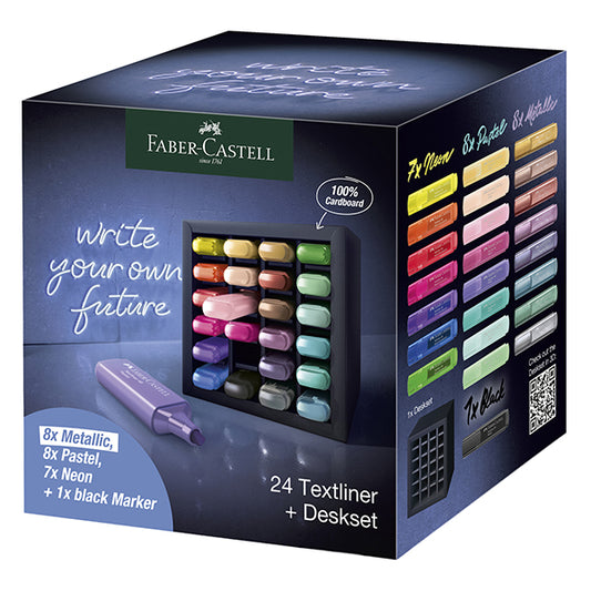 Evidenziatore Faber-Castell Textliner – Deskset 24 Pezzi