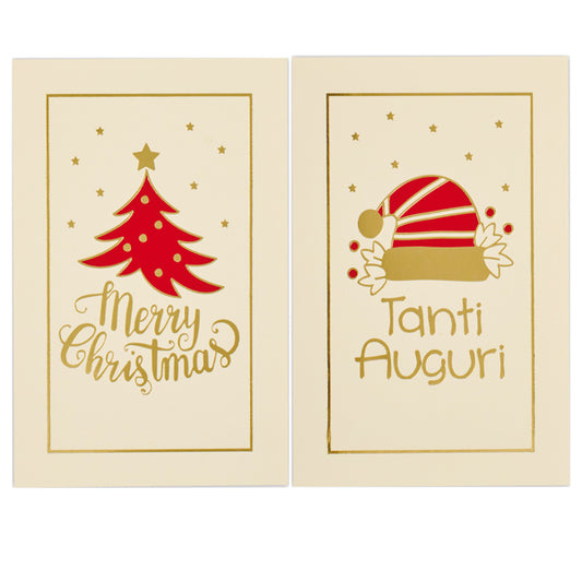 BIGLIETTI REX SADOCH NATALE DOPPIO 9X14 CONF.50 PEZZI FANTASIE ASSORTITE