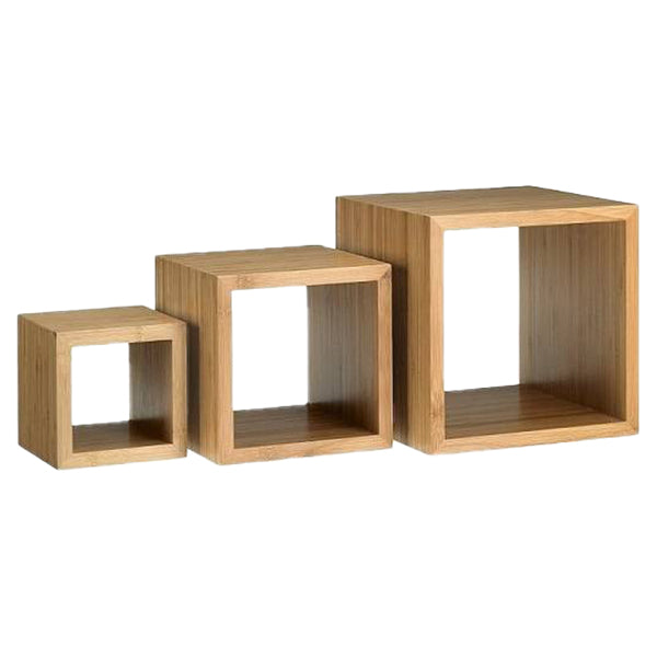 Alzate buffet cubo in bamboo naturale misure assortite conf. 3 pezzi - Leone