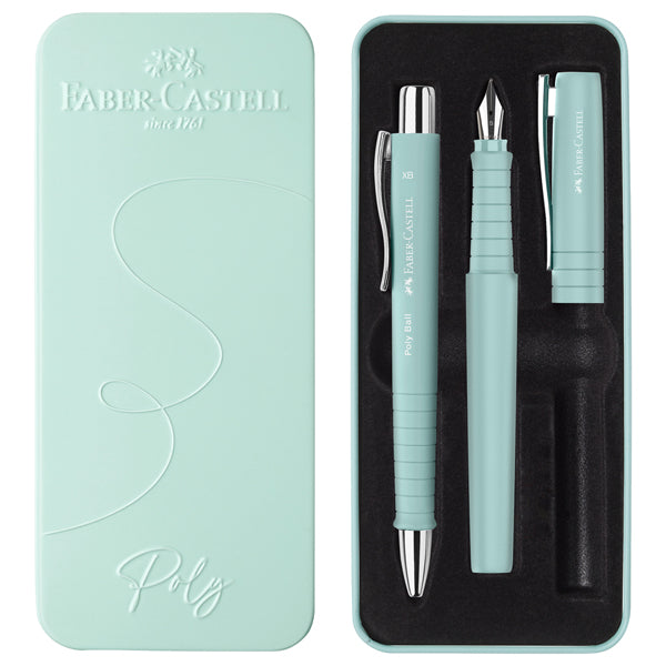 SET FABER CASTELL STILO POLY PEN +SFERA POLY BALL CARIBIC BLUE
