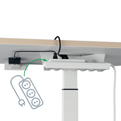Scrivania compatta elettrica sit-stand - fissa - 80 x 60 x 65-130 cm - bianco - Leitz