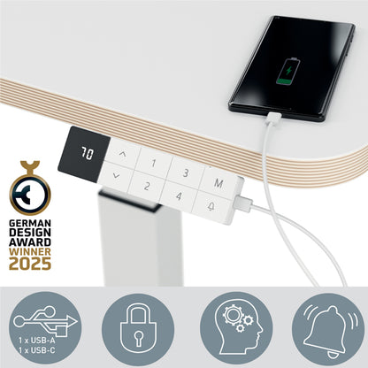 Scrivania compatta elettrica sit-stand - fissa - 80 x 60 x 65-130 cm - bianco - Leitz