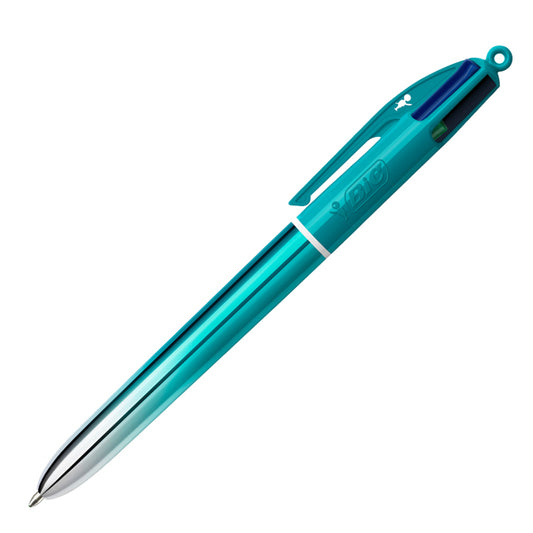 Penna a Sfera a Scatto 4 Colori Smooth 1,0 mm Fusto Verde Acqua Conf. 12 Pezzi – Bic