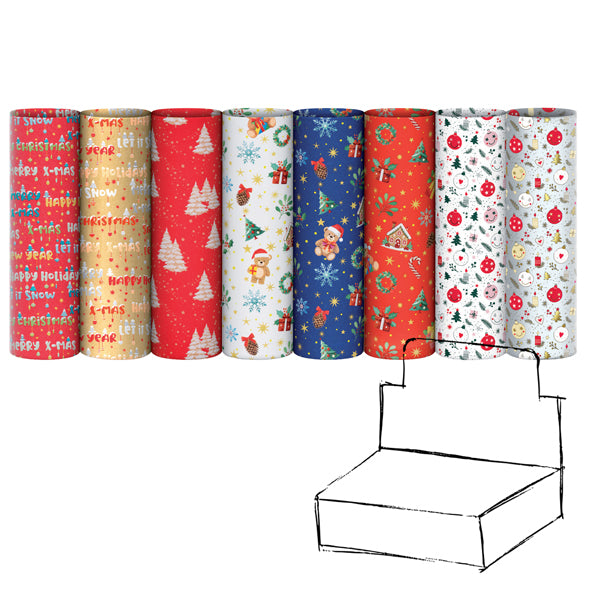 Carta regalo riciclata 100% Natale 70 x 100 cm – 100 fogli assortiti – Rex Sadoch