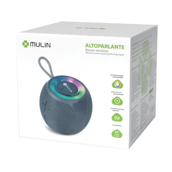 Speaker Bluetooth 5.3 nero 8 W con illuminazione ambiente – MU