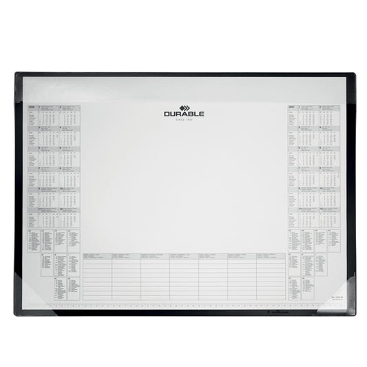 Sottomano da scrivania con calendario e blocco appunti 25 fogli 65x52 cm nero - Durable