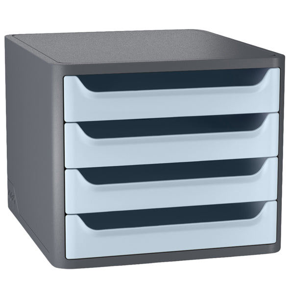 cassettiera pvc 4 cassetti colore azzurro 