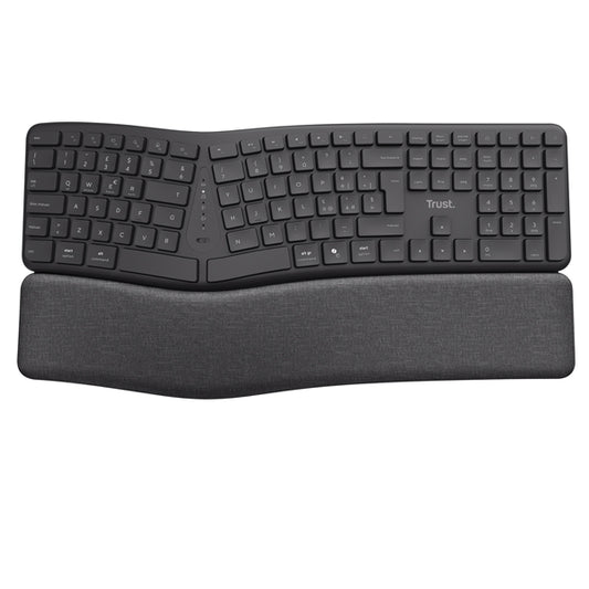 Tastiera Wireless Ergonomica ErgoCert – Layout Diviso, USB 2,4 GHz e Bluetooth, 85% Riciclata - Trust