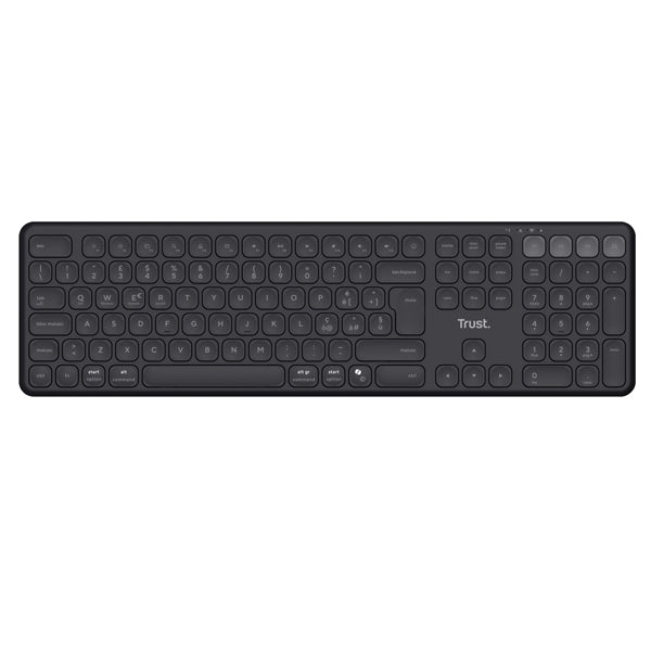 Tastiera Wireless Multi-Dispositivo Nero – 4 Connessioni Bluetooth/USB, Scissor, 55% Riciclata - Trust