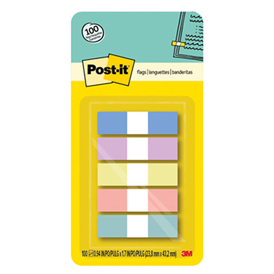 Marcatori Post-it® Super Sticky 100% Riciclati 670-SSR-5, Colori pastello assortiti, 15x50 mm, 70 fogli/blocco, 5 blocchi/confezione, 100% PEFC