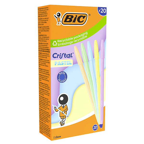 penna bic fusto con cappuccio in colori pastello