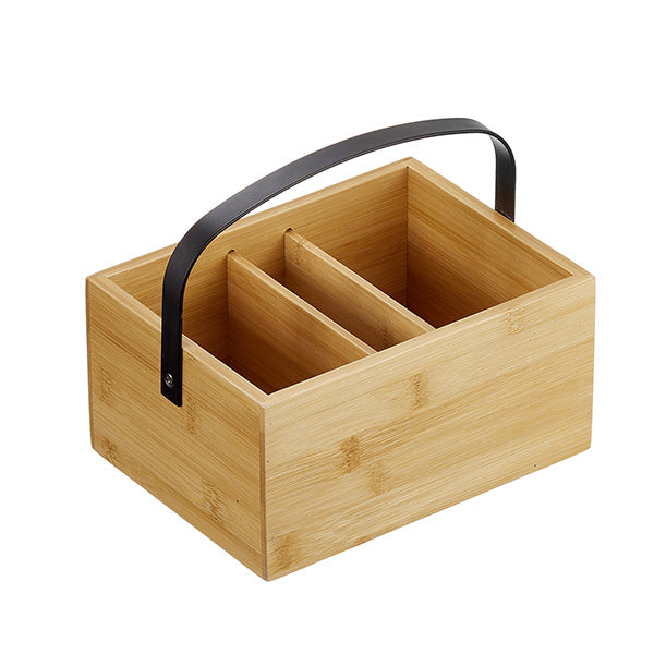 Cassetta Bamboo Naturale Porta Condimenti 20x15x10 cm HoReCa - Leone