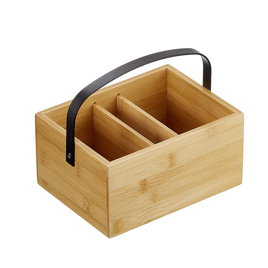 Cassetta Bamboo Naturale Porta Condimenti 20x15x10 cm HoReCa - Leone