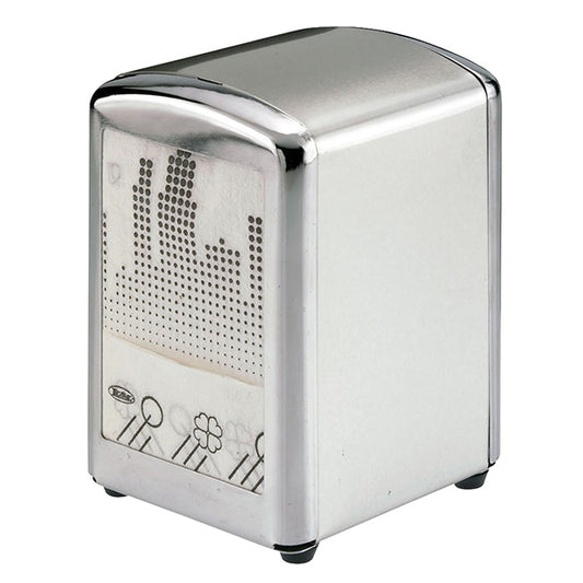 Dispenser Tovaglioli Bar Acciaio Argento 10x9x13 cm per Tovaglioli 17x17 cm HoReCa - Leone