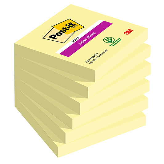 Post it Super Sticky 76x76 654-6SS-CY giallo conf. 6 pezzi