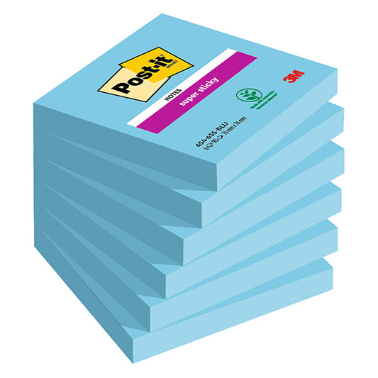 Post it Super Sticky 76x76 654-6SS-BL azzurro conf. 6 pezzi