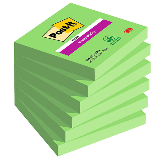 Post it Super Sticky 76x76 654-6SS-GRN verde conf. 6 pezzi
