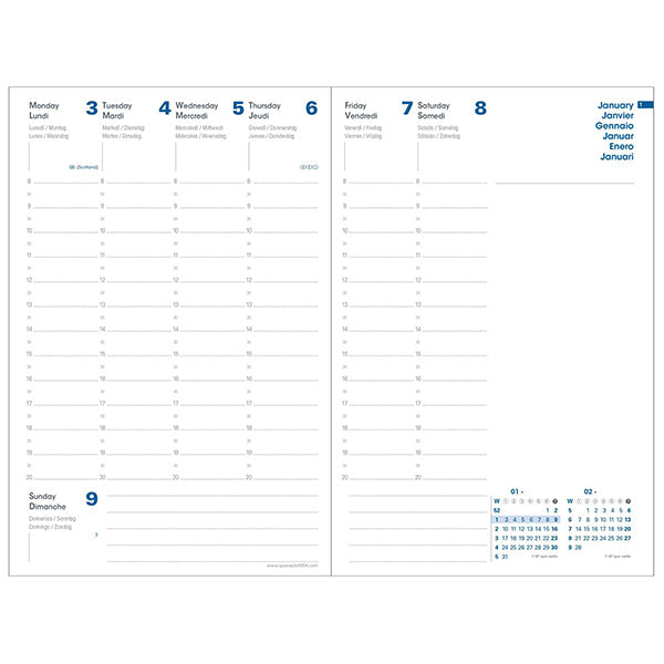 agenda settimanale ministro eco eunoia 2027 - 16 x 24 cm - grigio - Quo Vadis