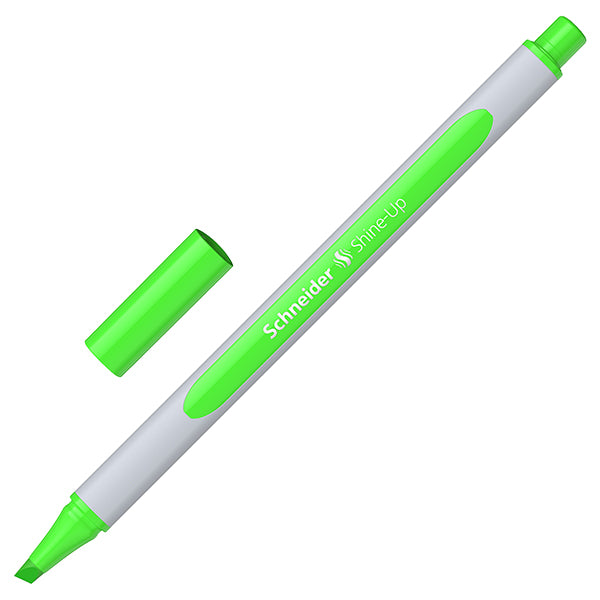 evidenziatore shine up punta scalpello verde fluo