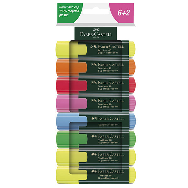 evidenziatore faber castell colori assortiti confezione da 8 pezzi
