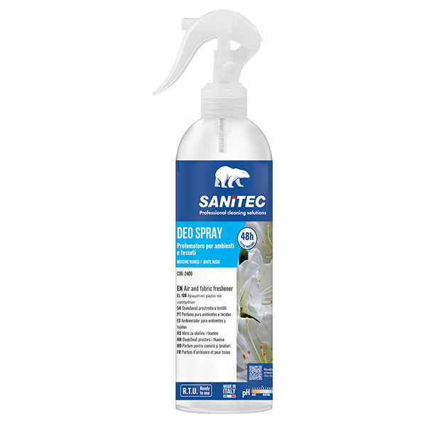 Profumatore Deo Spray Ambienti e Tessuti 300 ml 3 Fragranze Elimina Odori - Sanitec