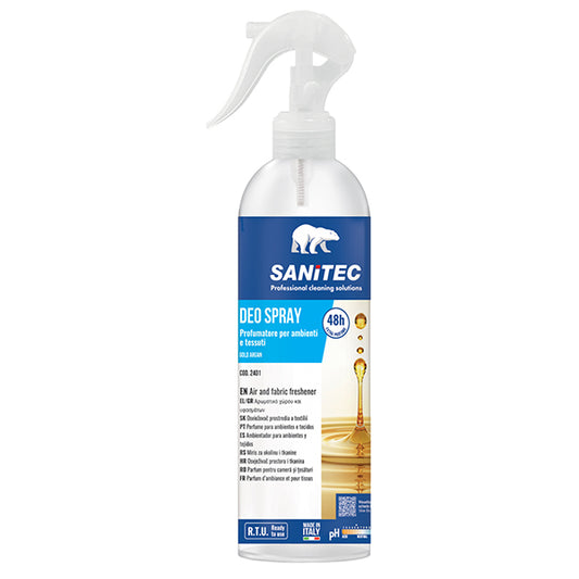 Profumatore Deo Spray Ambienti e Tessuti 300 ml 3 Fragranze Elimina Odori - Sanitec