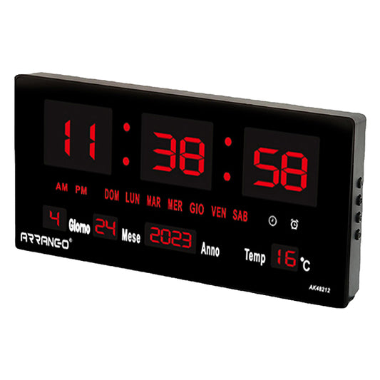 Orologio con calendario digitale a LED 50cm con misurazione temperatura