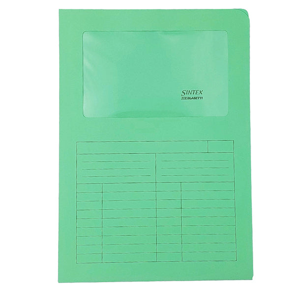 Cartelline a L con finestra Sintex - 120 gr - A4 - colori assortiti - SintexBox 150 pz - Blasetti