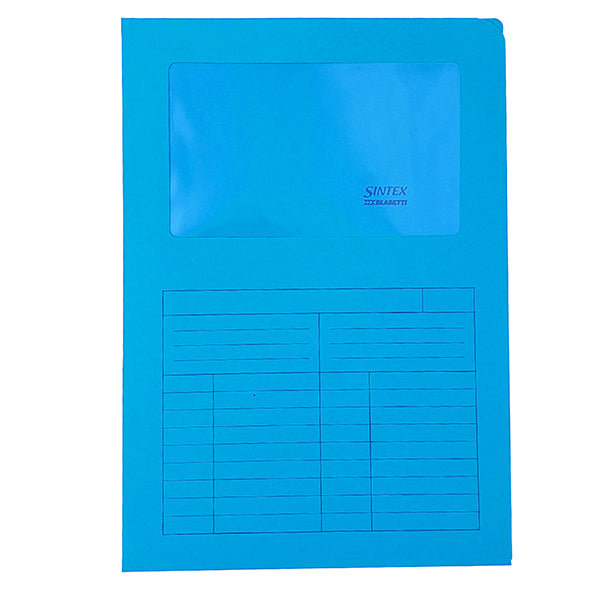 Cartelline a L con finestra Sintex - 120 gr - A4 - colori assortiti - SintexBox 150 pz - Blasetti