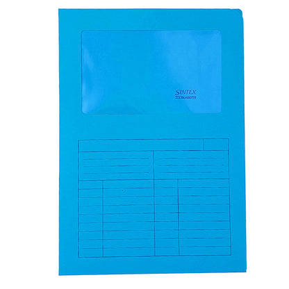 Cartelline a L con finestra Sintex - 120 gr - A4 - colori assortiti - SintexBox 150 pz - Blasetti