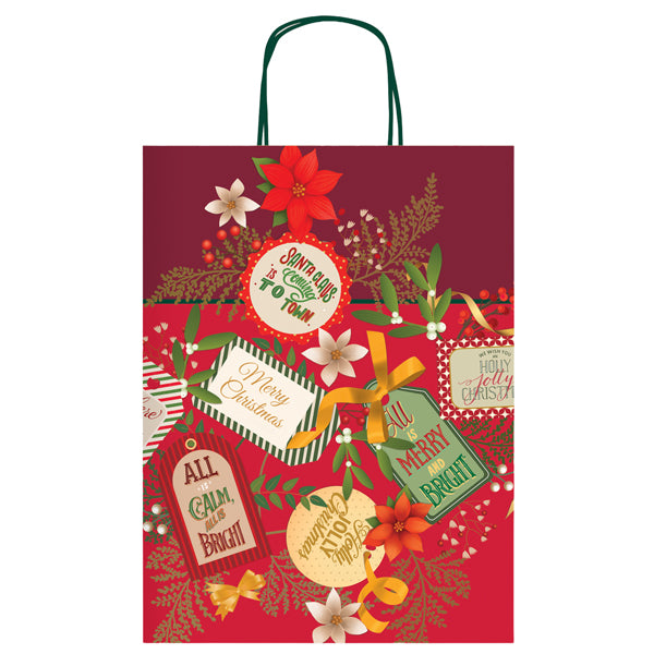 Shopper regalo natalizio Tanti Auguri con manici – confezione 25 pezzi – Rex Sadoch