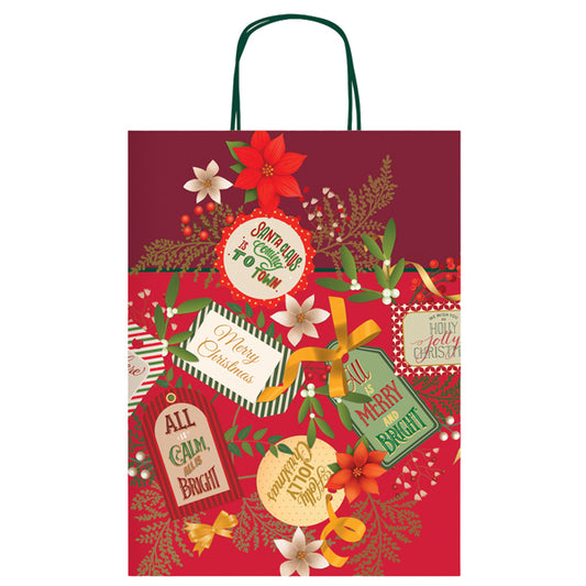 Shopper regalo natalizio Tanti Auguri con manici – confezione 25 pezzi – Rex Sadoch