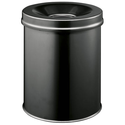 Cestino gettacarte SAFE - tondo - autoestinguente - nero - 15 L - Durable