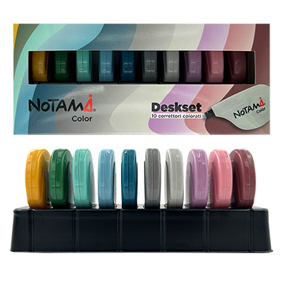 Correttore Notami a Nastro 5 mm x 8 mt – 10 Colori Unici | Deskset da 10 Pezzi
